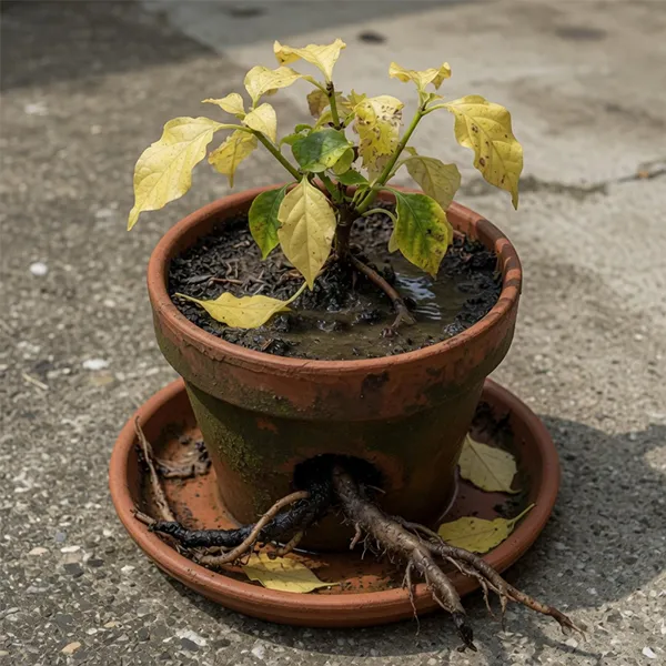 Overwatered plant