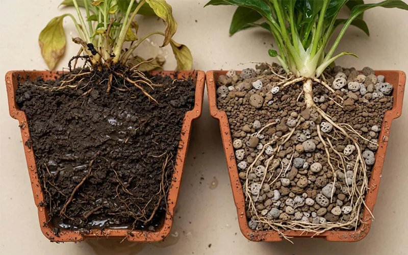 Soil comparison - compacted vs aerated